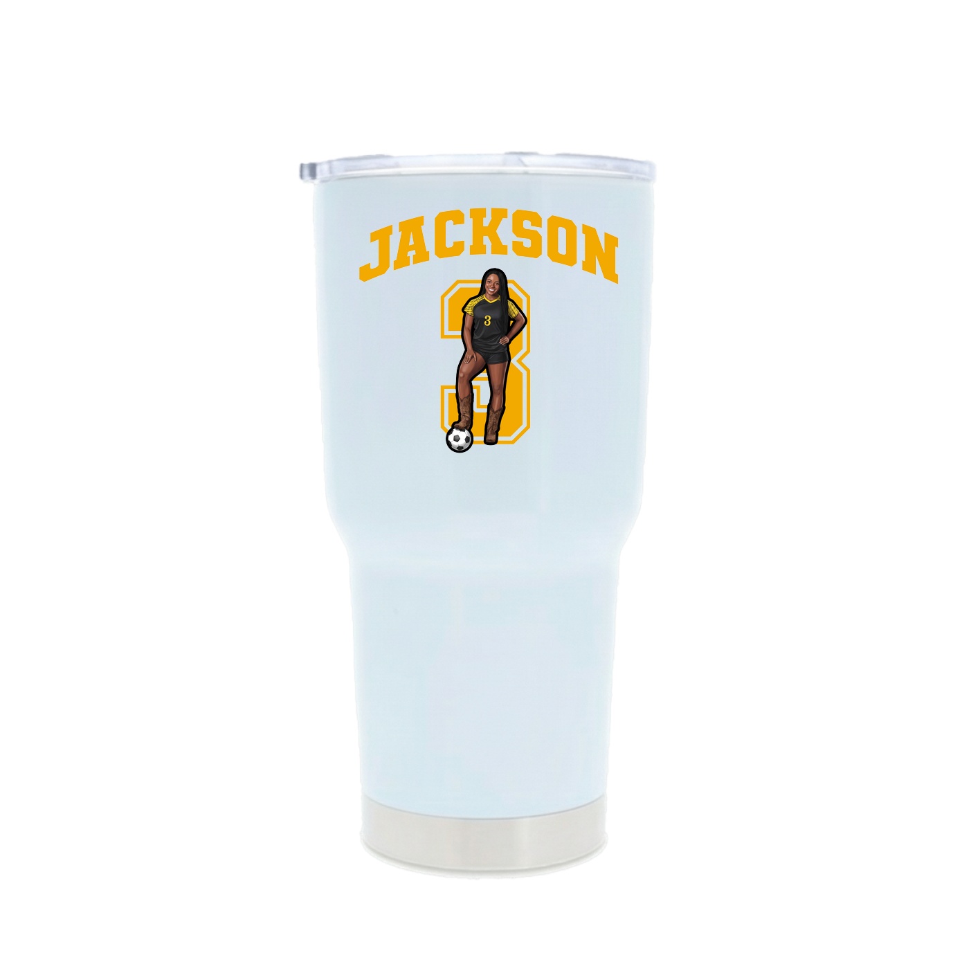 30oz Stainless Steel Tumbler — Number in White