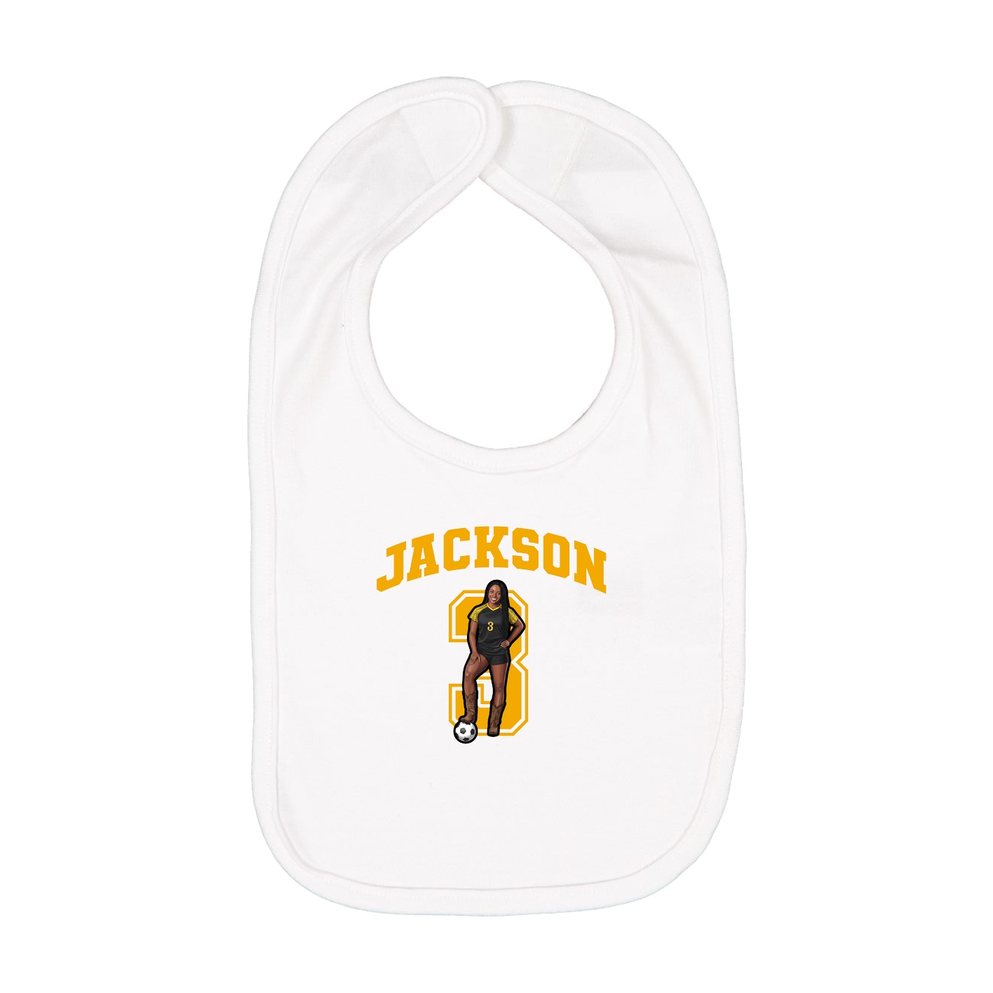 Infant Bib — Number in White