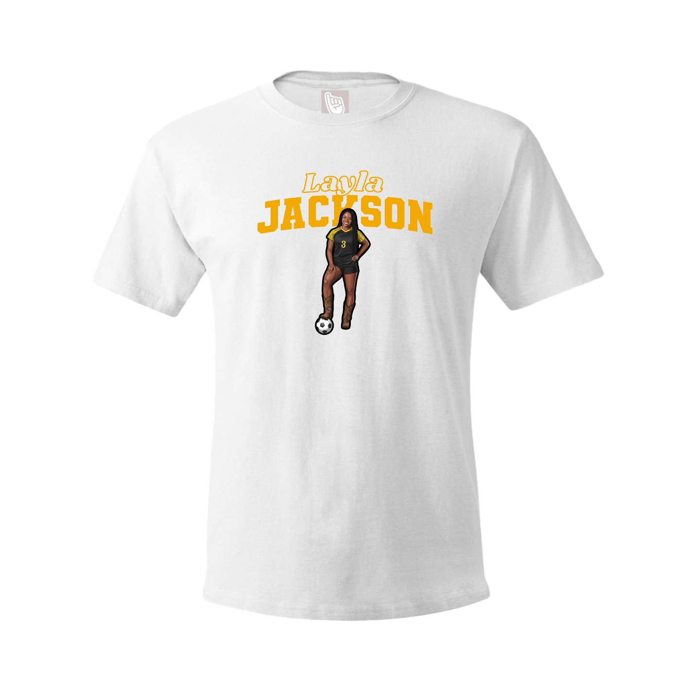 Youth Tee — Name Arch in White