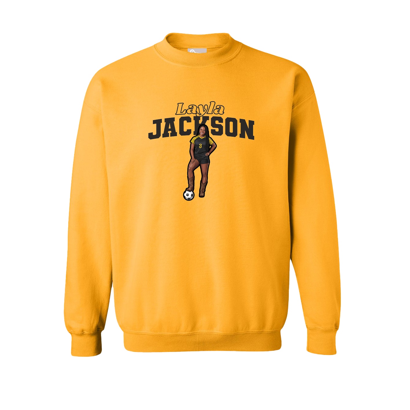 Fleece Crew — Name Arch in Gold