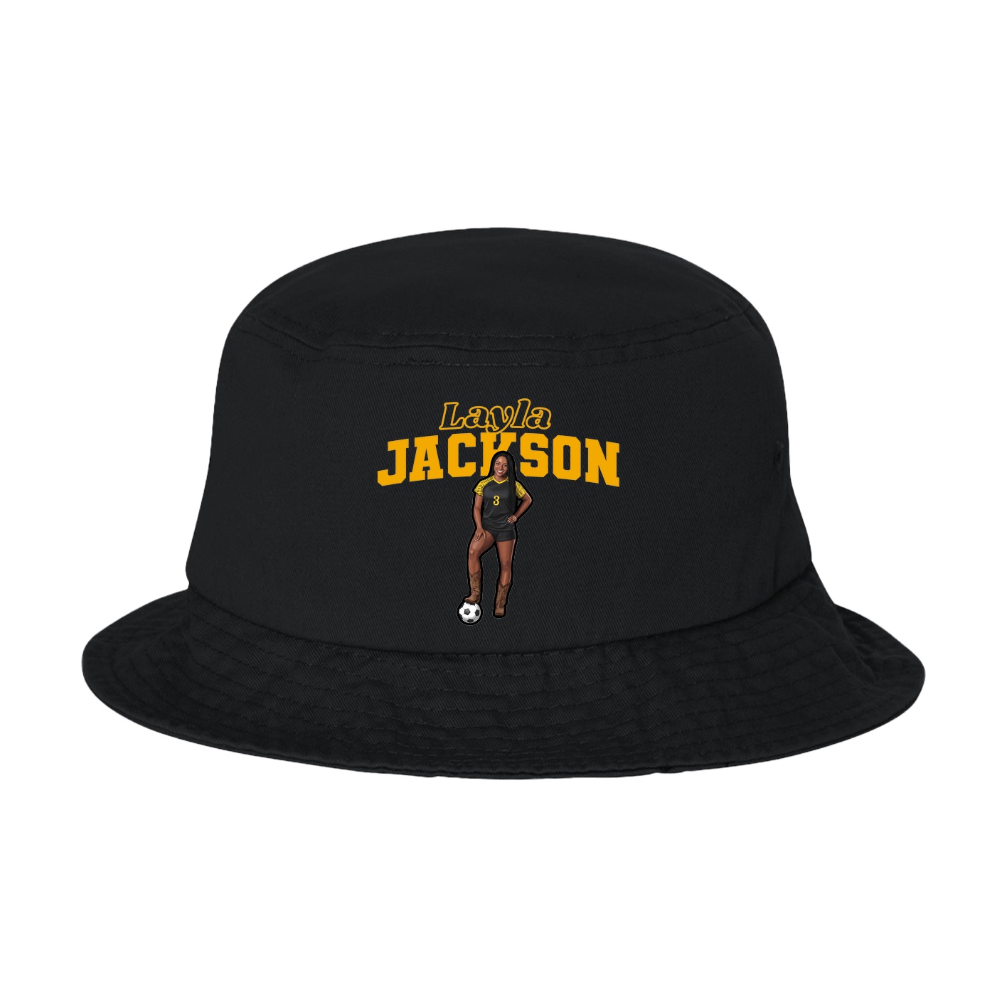 Bucket Cap — Name Arch in Black