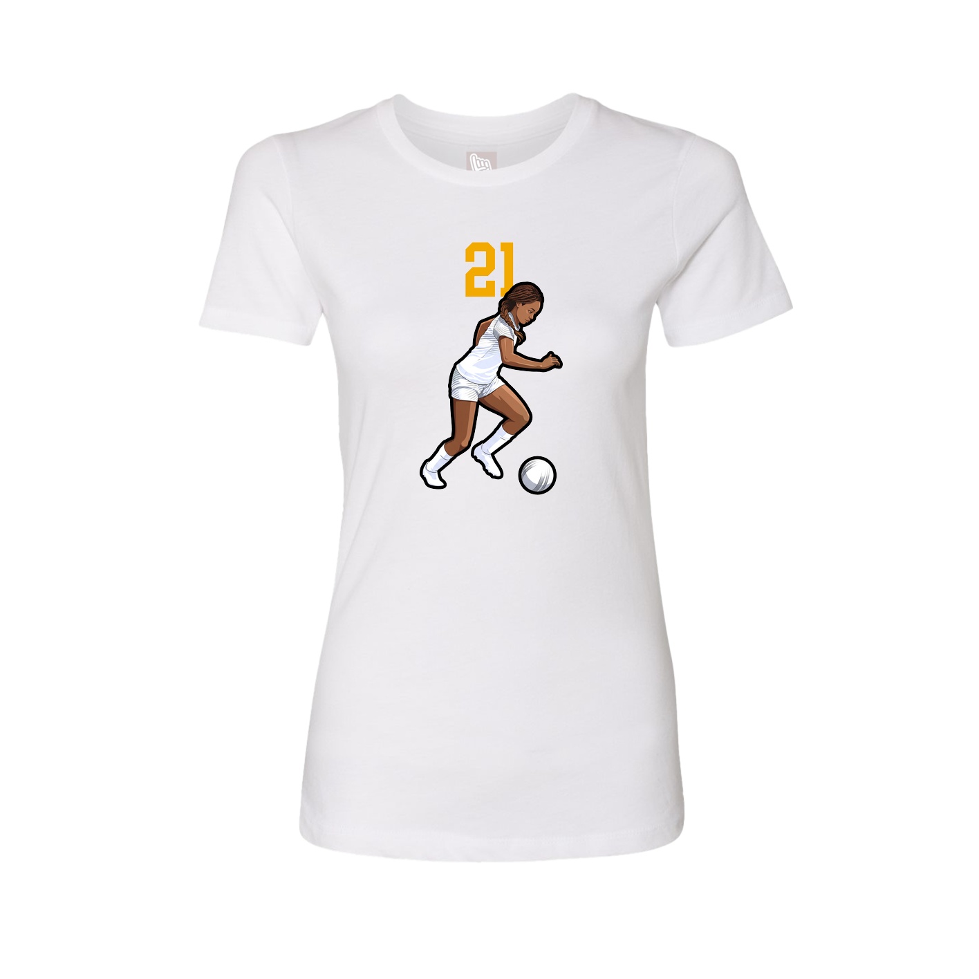 Fitted Women's Tee — Number Top in White