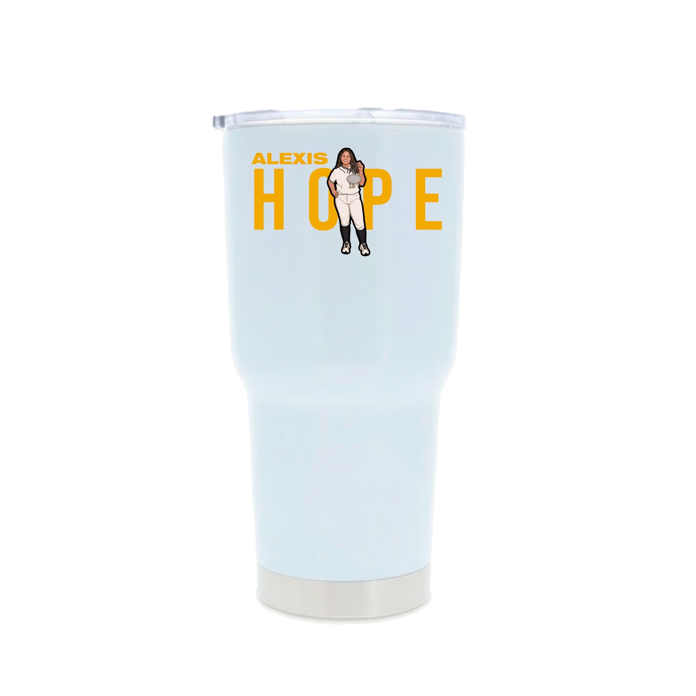 30oz Stainless Steel Tumbler — Player Name in White