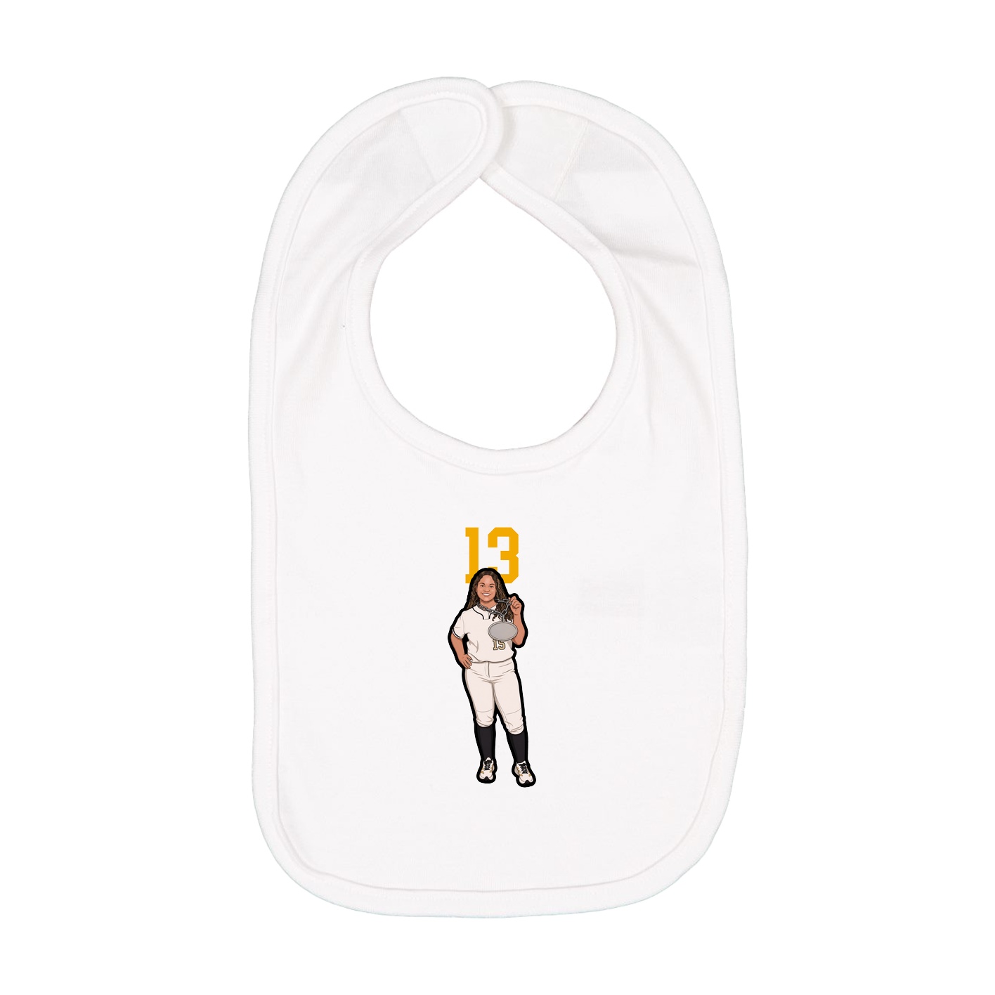 Infant Bib — Number Top in White