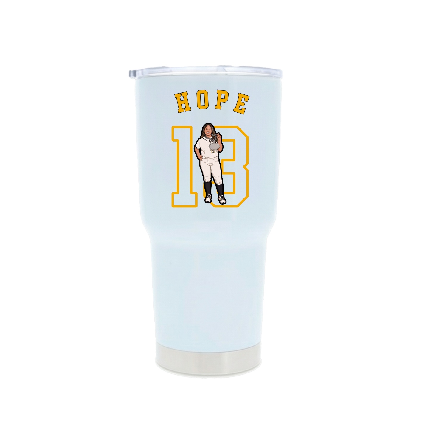 30oz Stainless Steel Tumbler — Shirsey Arch in White