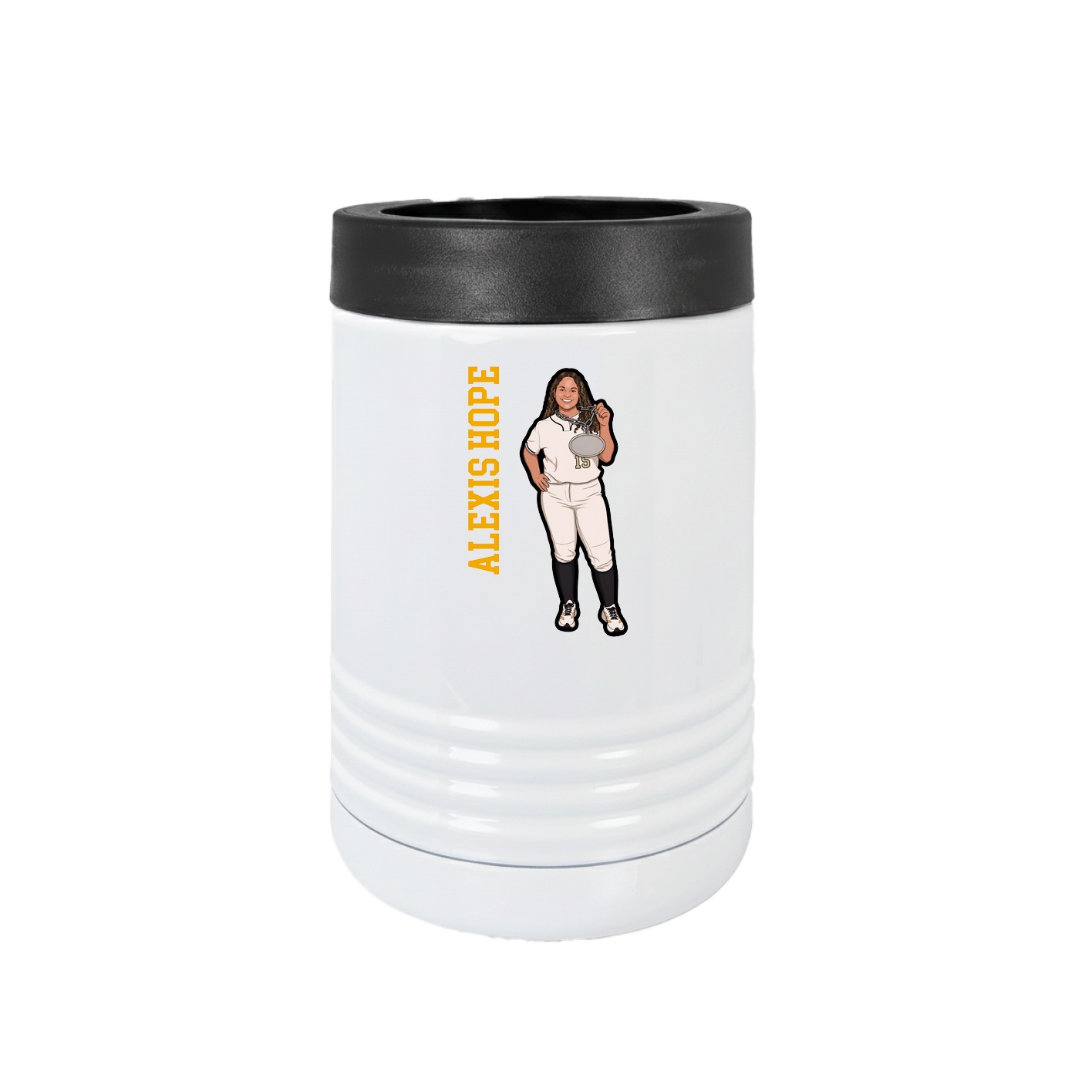 Beverage Holder — Name Vertical in White