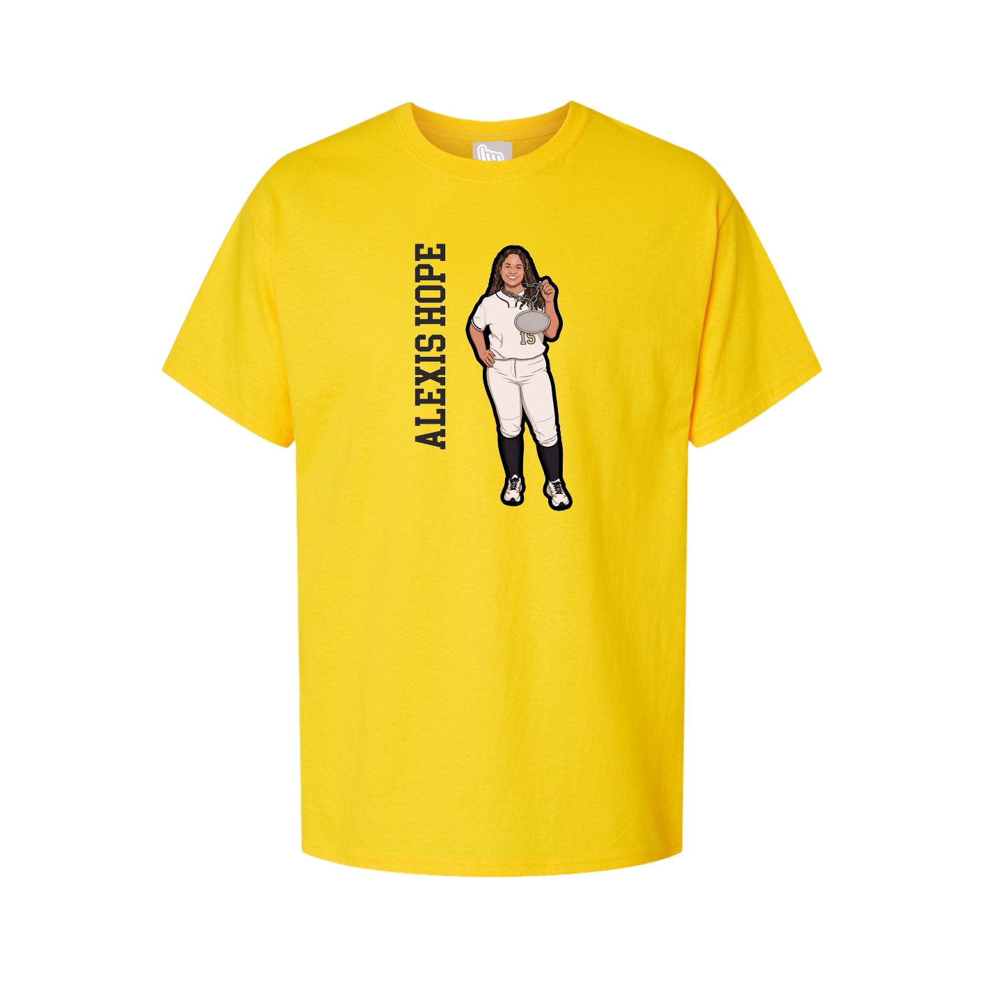 Youth Tee — Name Vertical in Gold