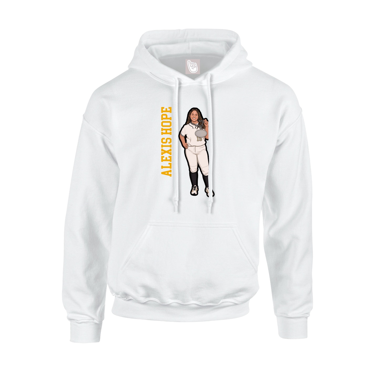 Hoodie — Name Vertical in White
