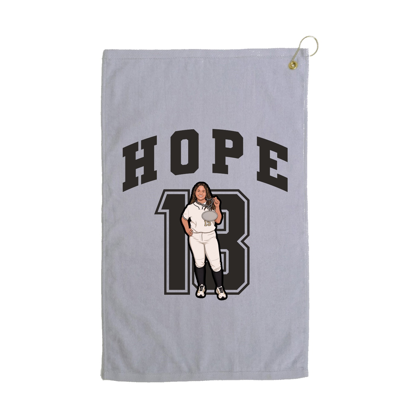 Golf Towel — Number in Grey