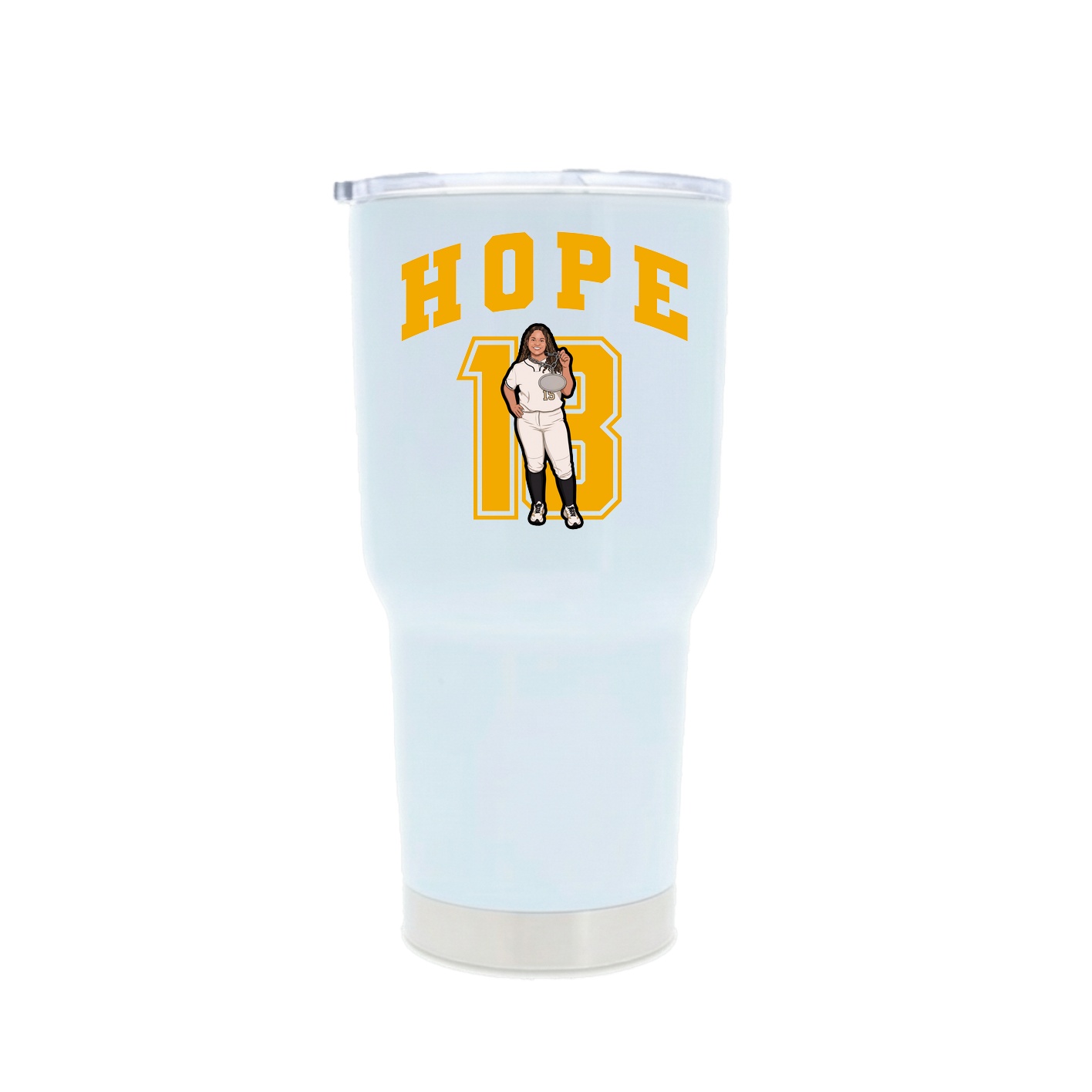 30oz Stainless Steel Tumbler — Number in White