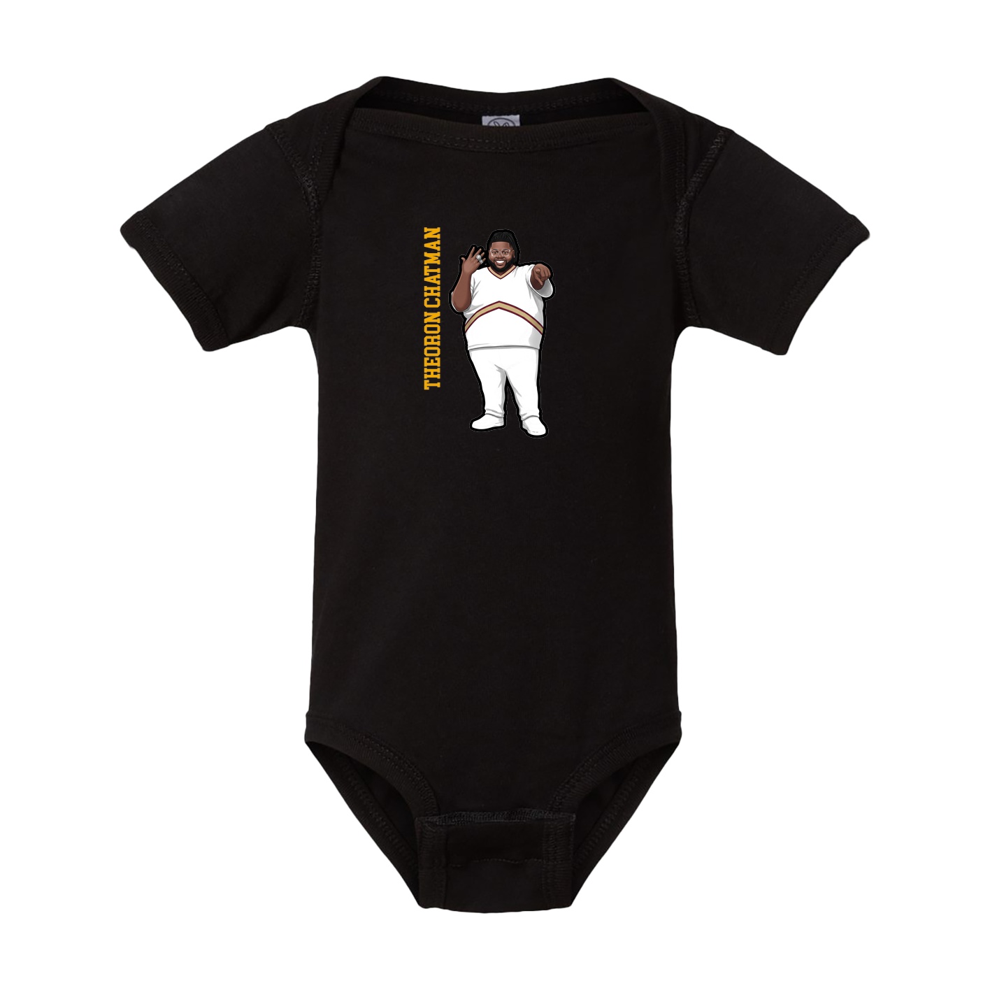 Baby Onesie — Name Vertical in Black