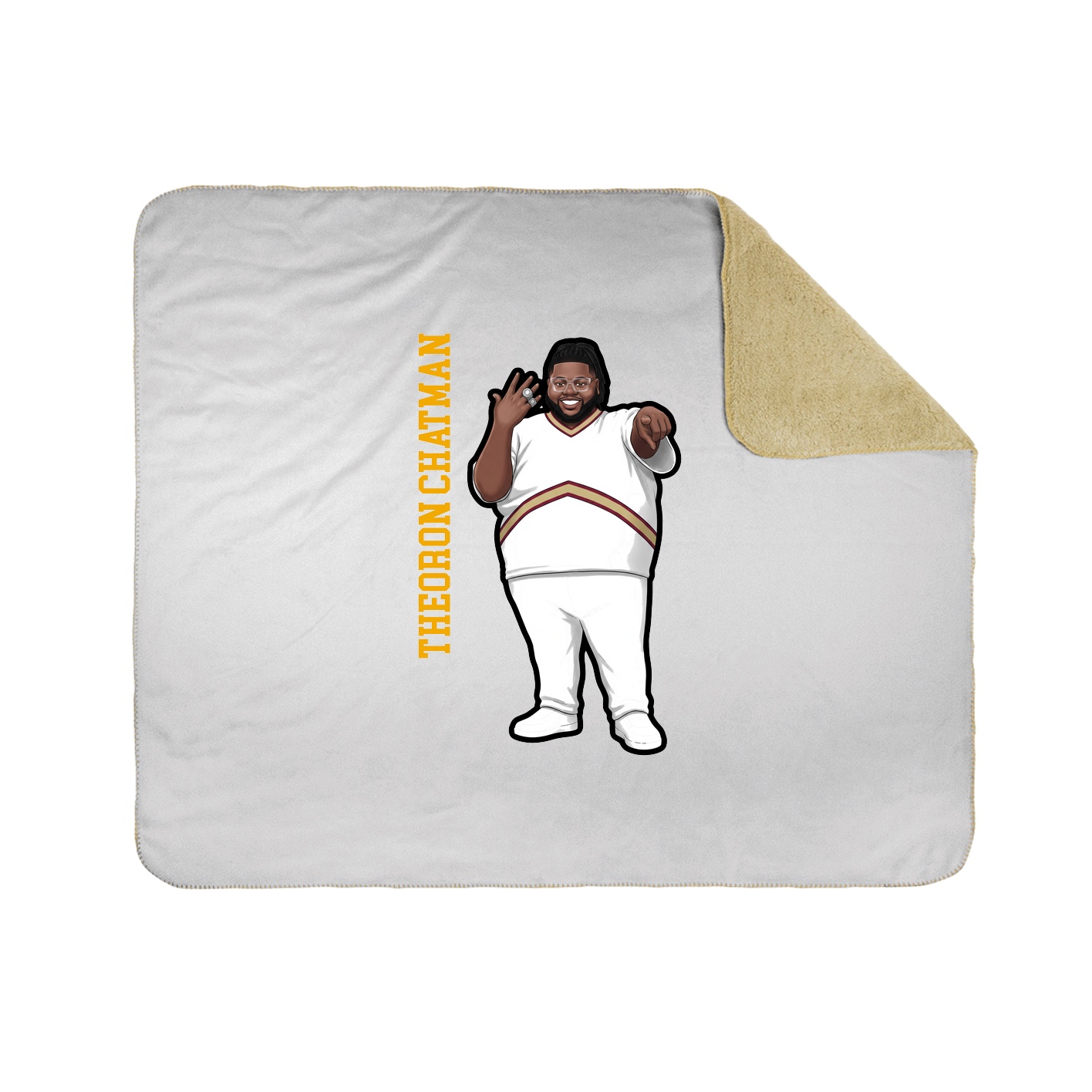 Throw Blanket — Name Vertical in White