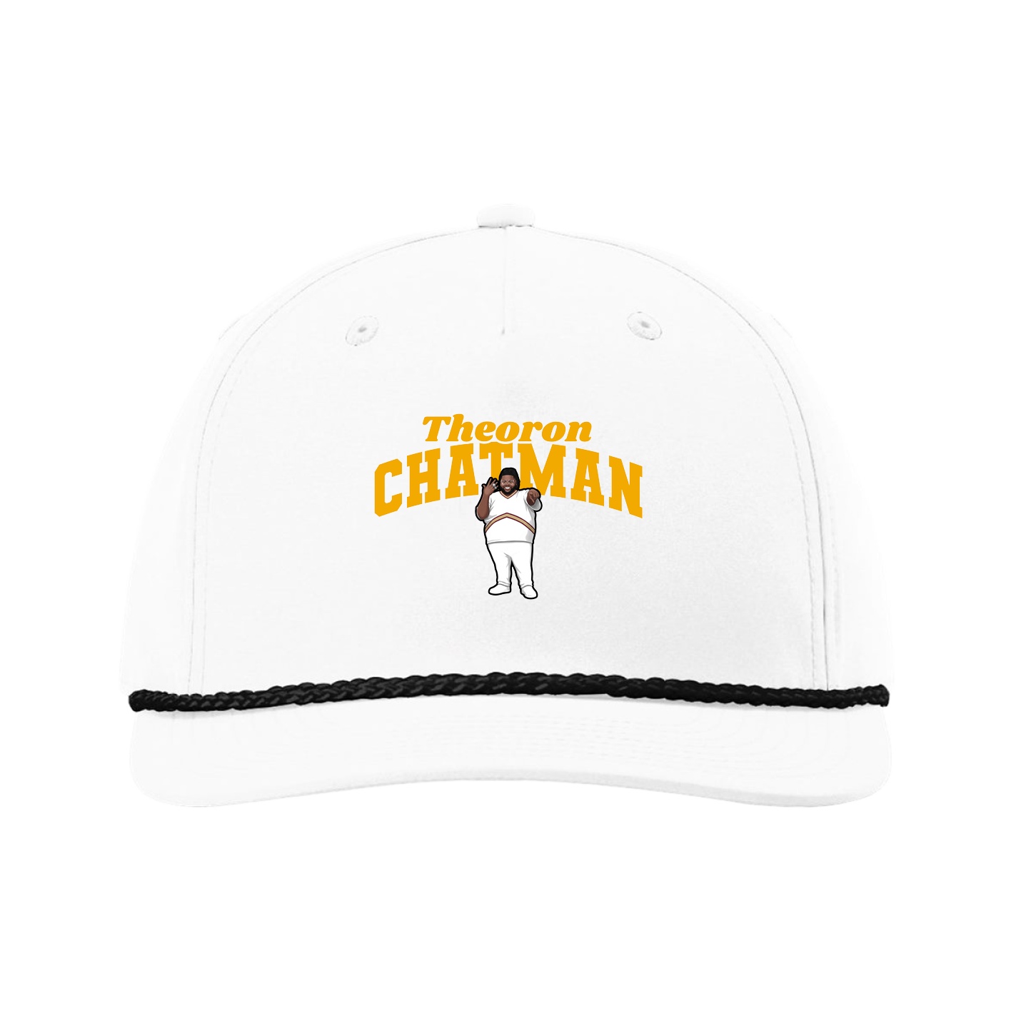 Five-Panel Classic Rope Cap — Signature Arch in White