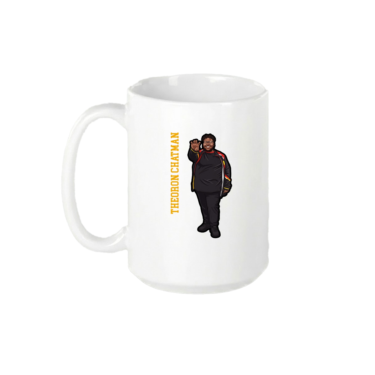 15oz Coffee Mug — Name Vertical in White