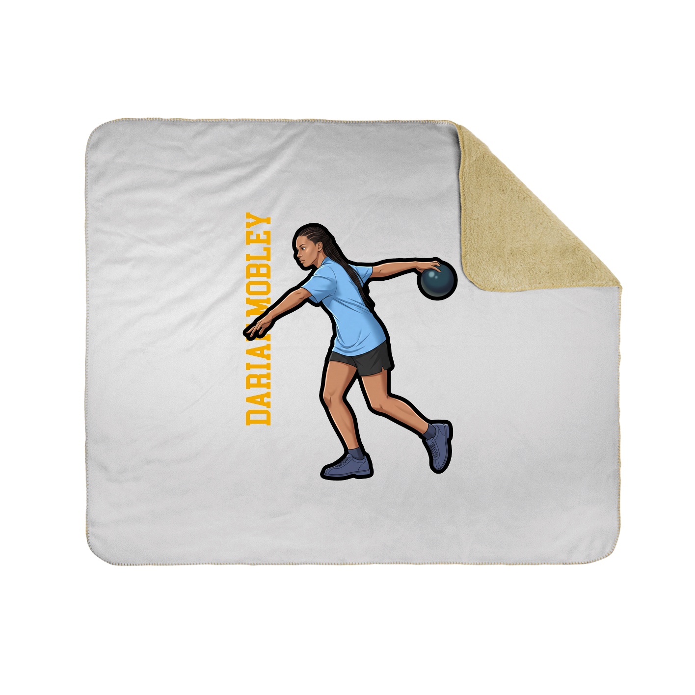 Throw Blanket — Name Vertical in White
