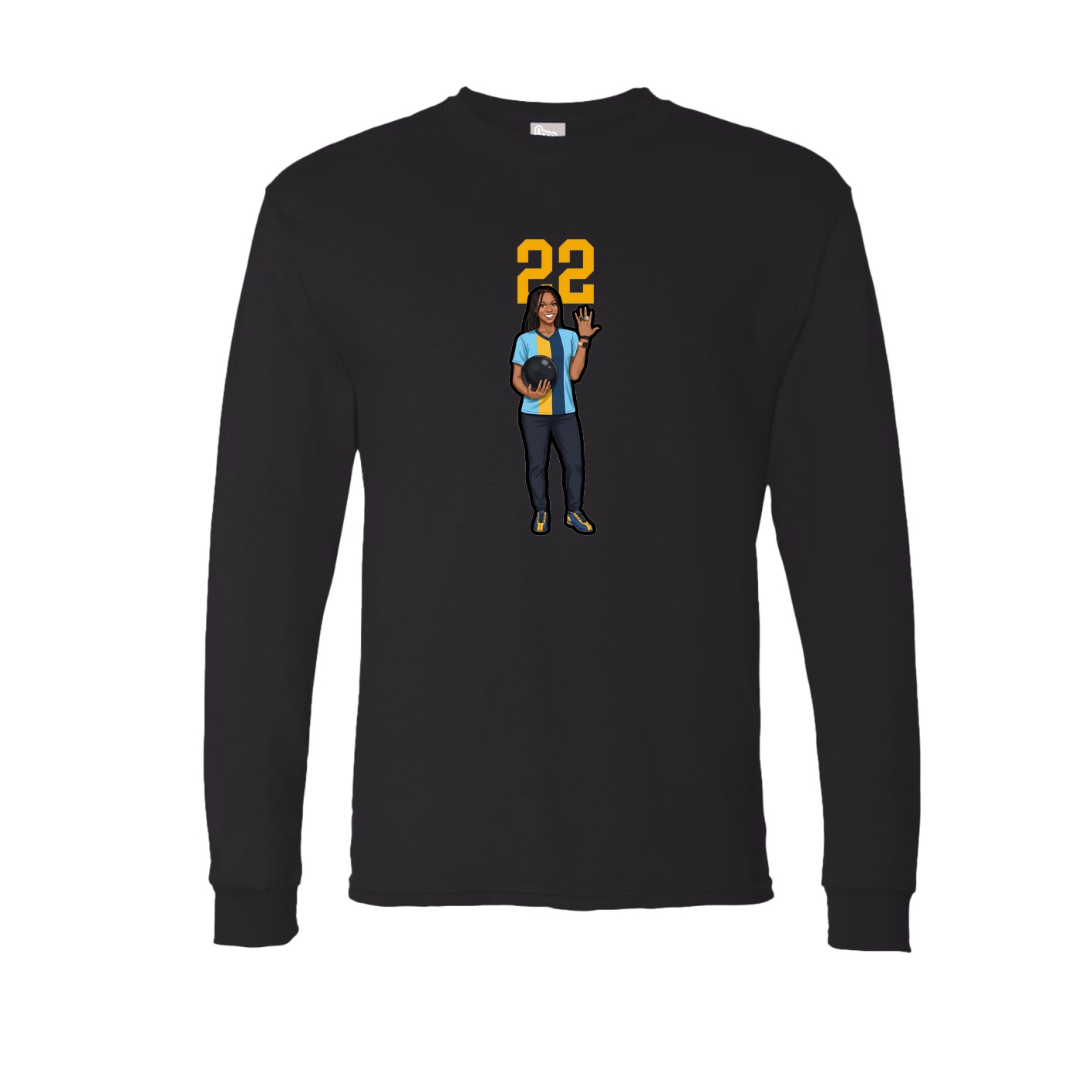 Long Sleeve Tee — Number Top in Black