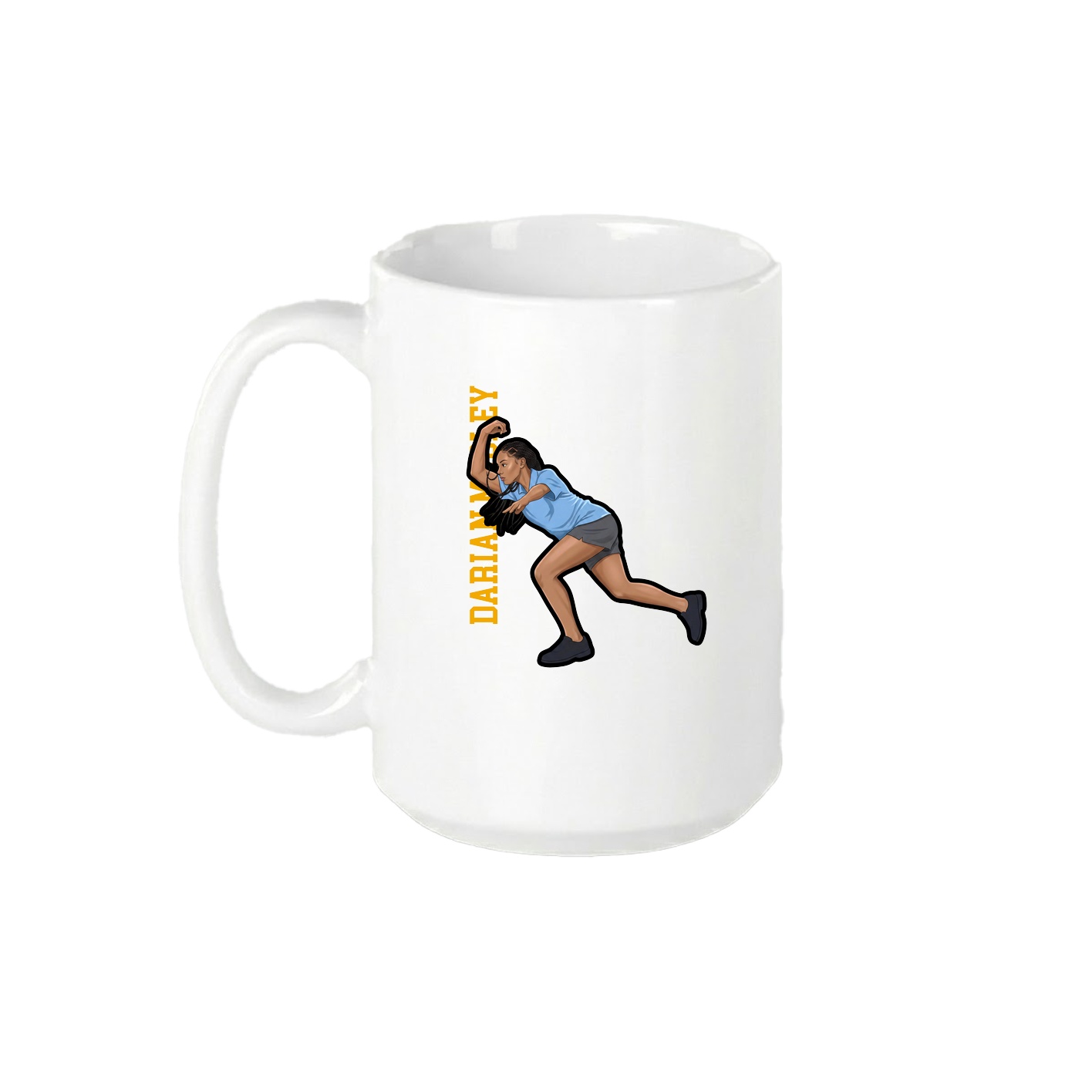 15oz Coffee Mug — Name Vertical in White