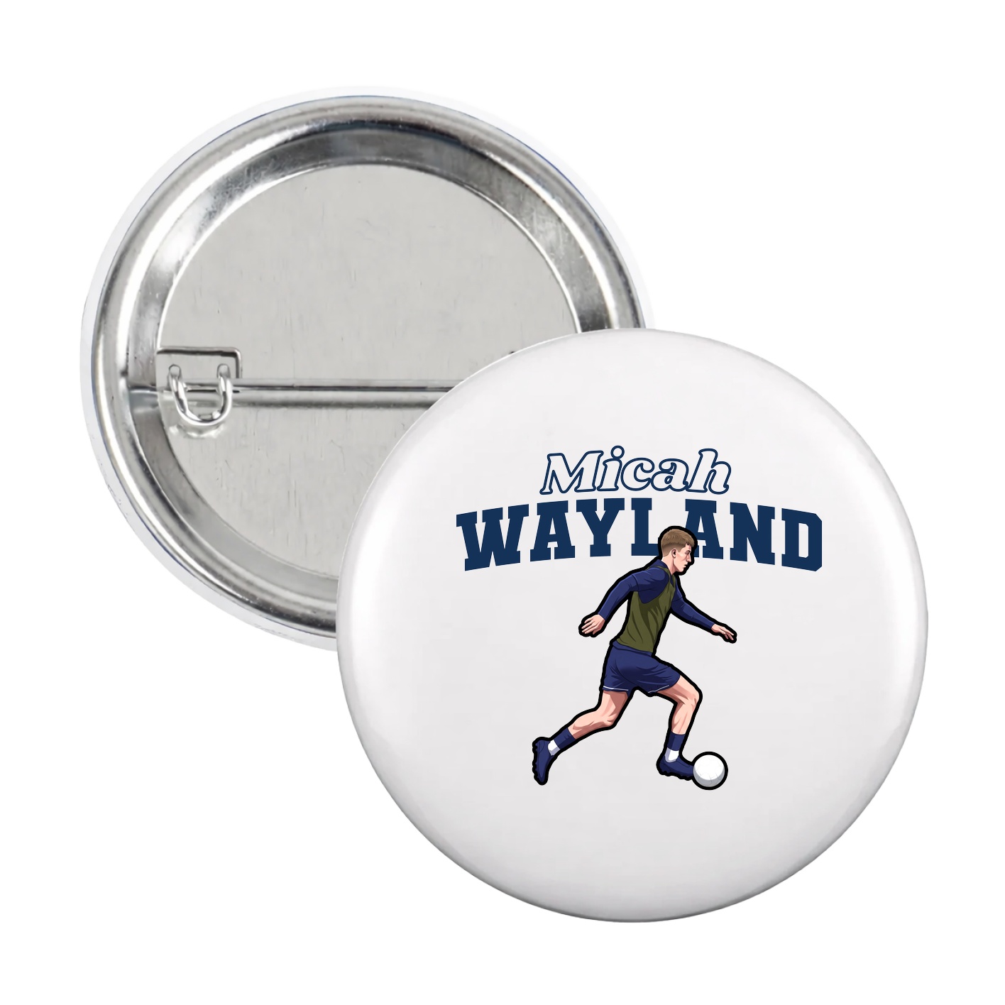 Game Day Button — Name Arch in White