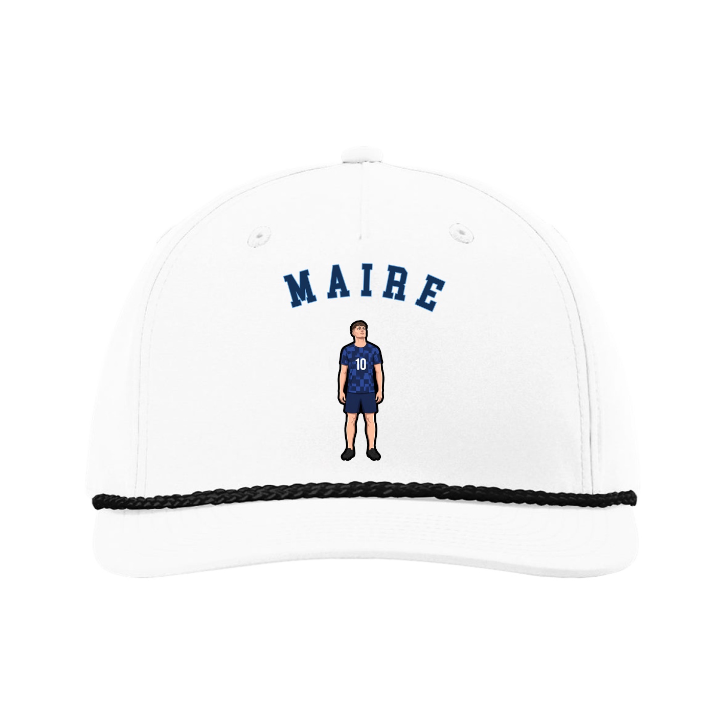 Five-Panel Classic Rope Cap — Shirsey Arch in White