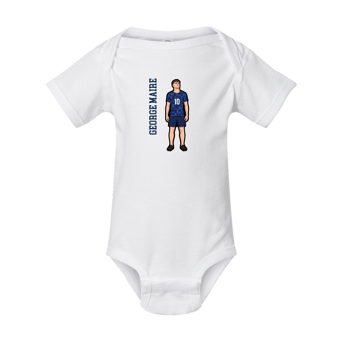 Baby Onesie — Name Vertical in White