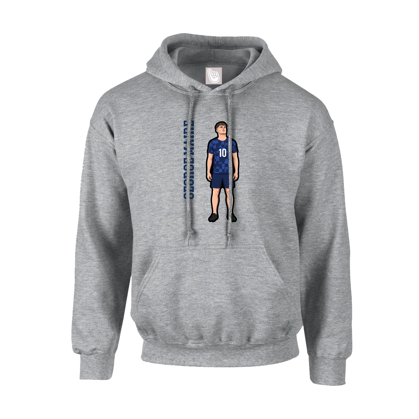 Hoodie — Name Vertical in Grey