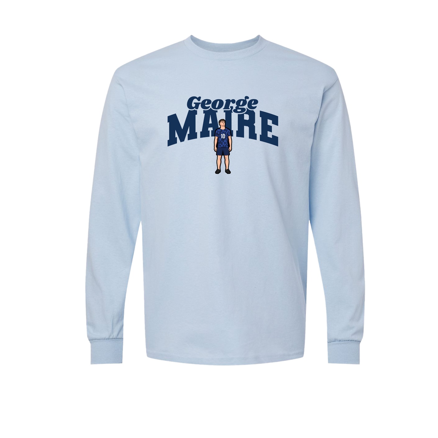 Long Sleeve Tee — Signature Arch in Light Blue