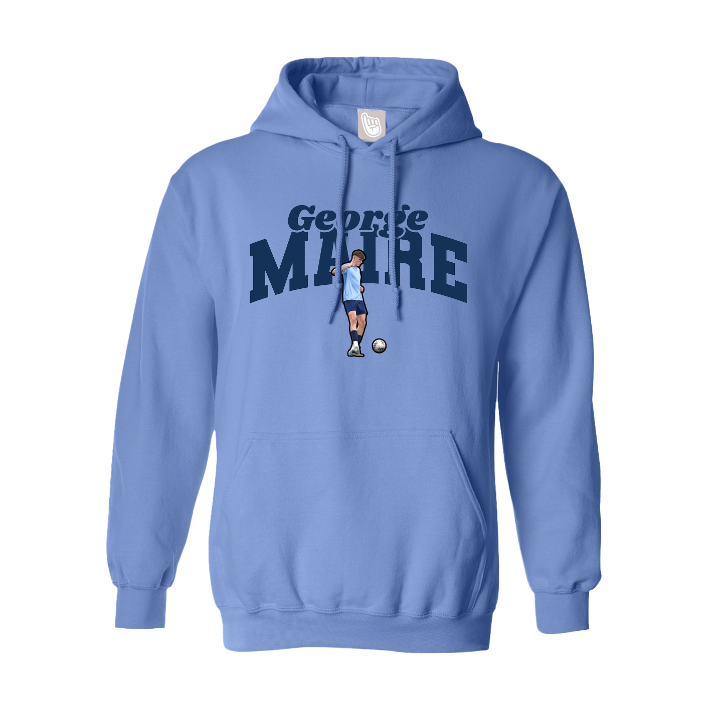 Youth Hoodie — Signature Arch in Powder Blue