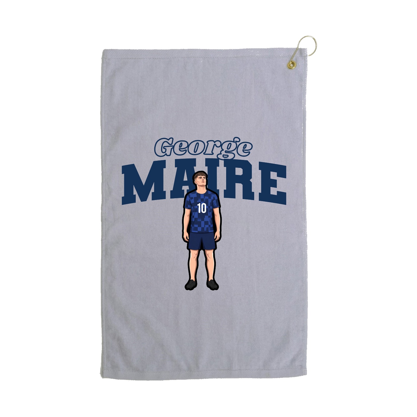 Golf Towel — Name Arch in Grey