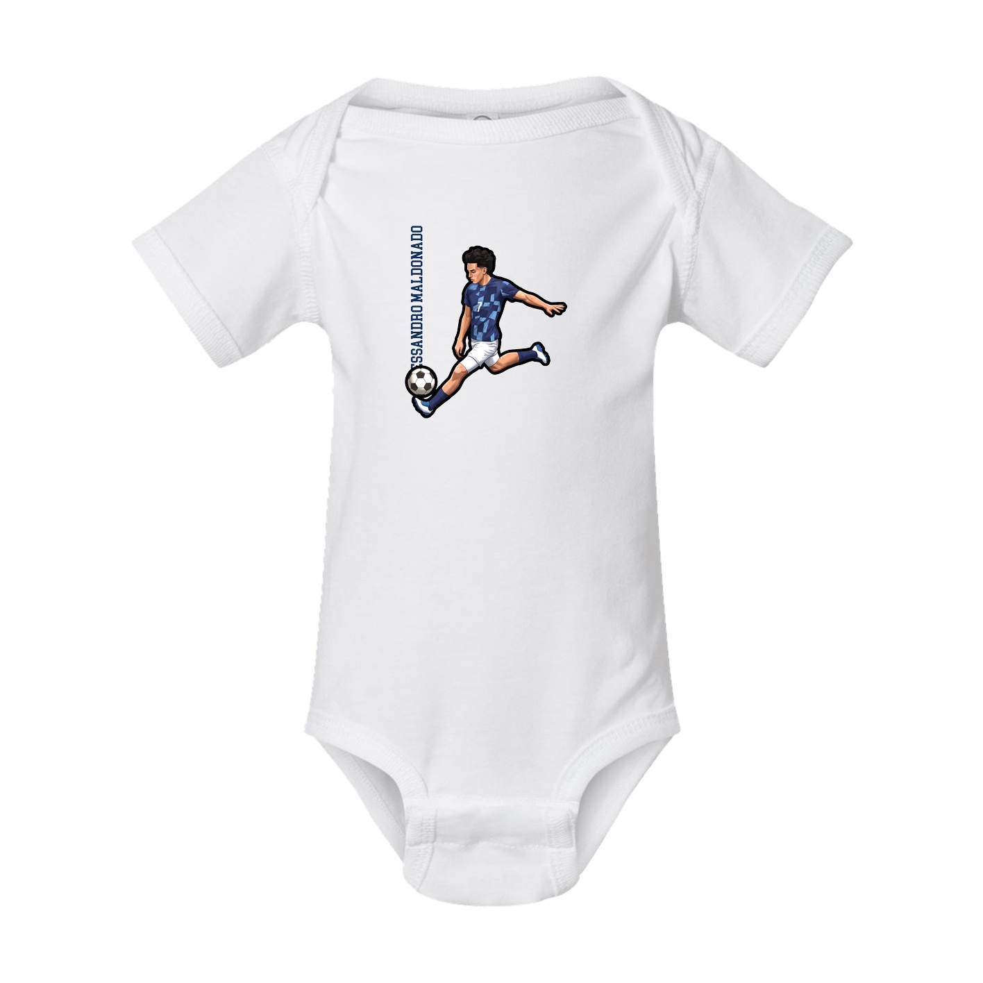 Baby Onesie — Name Vertical in White