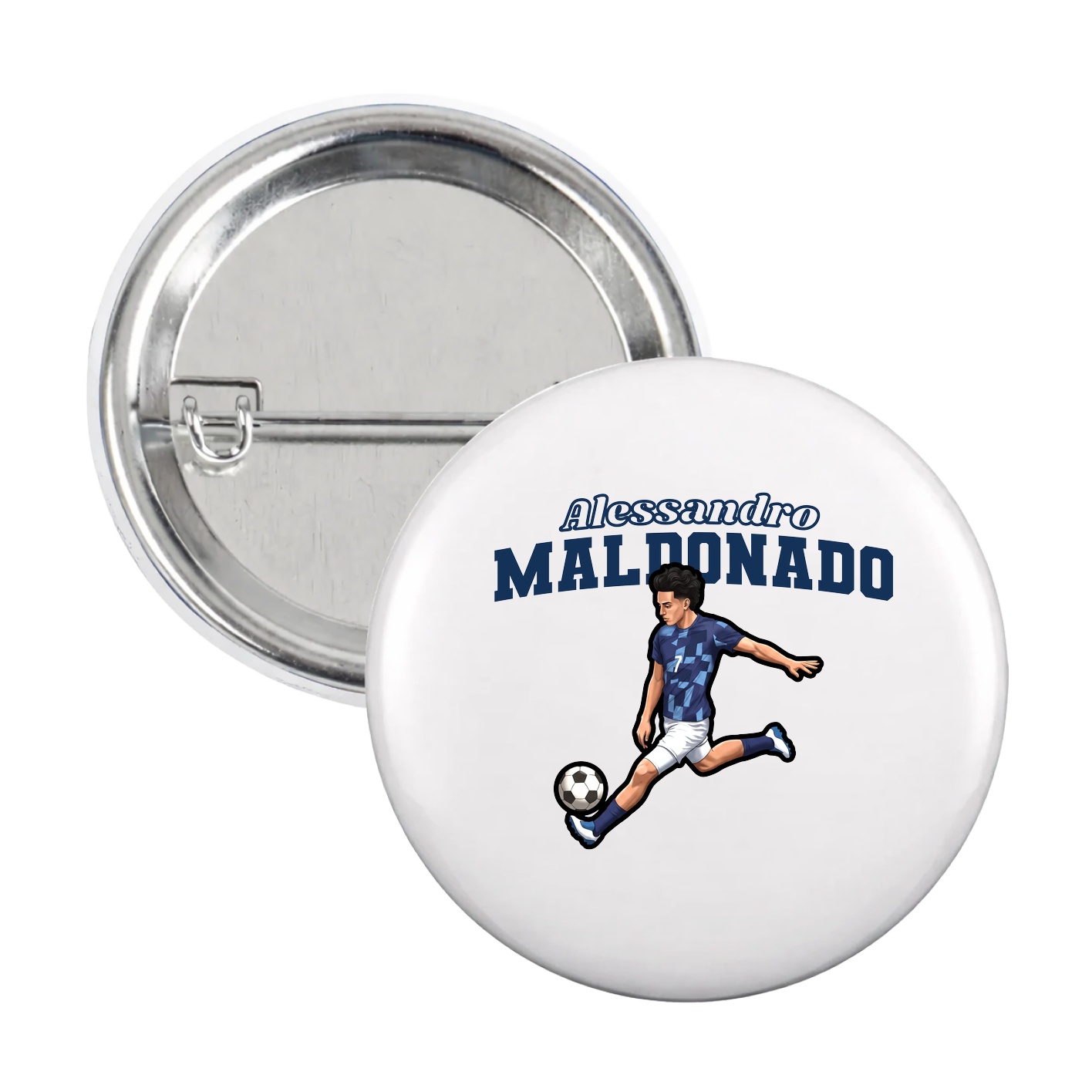 Game Day Button — Name Arch in White