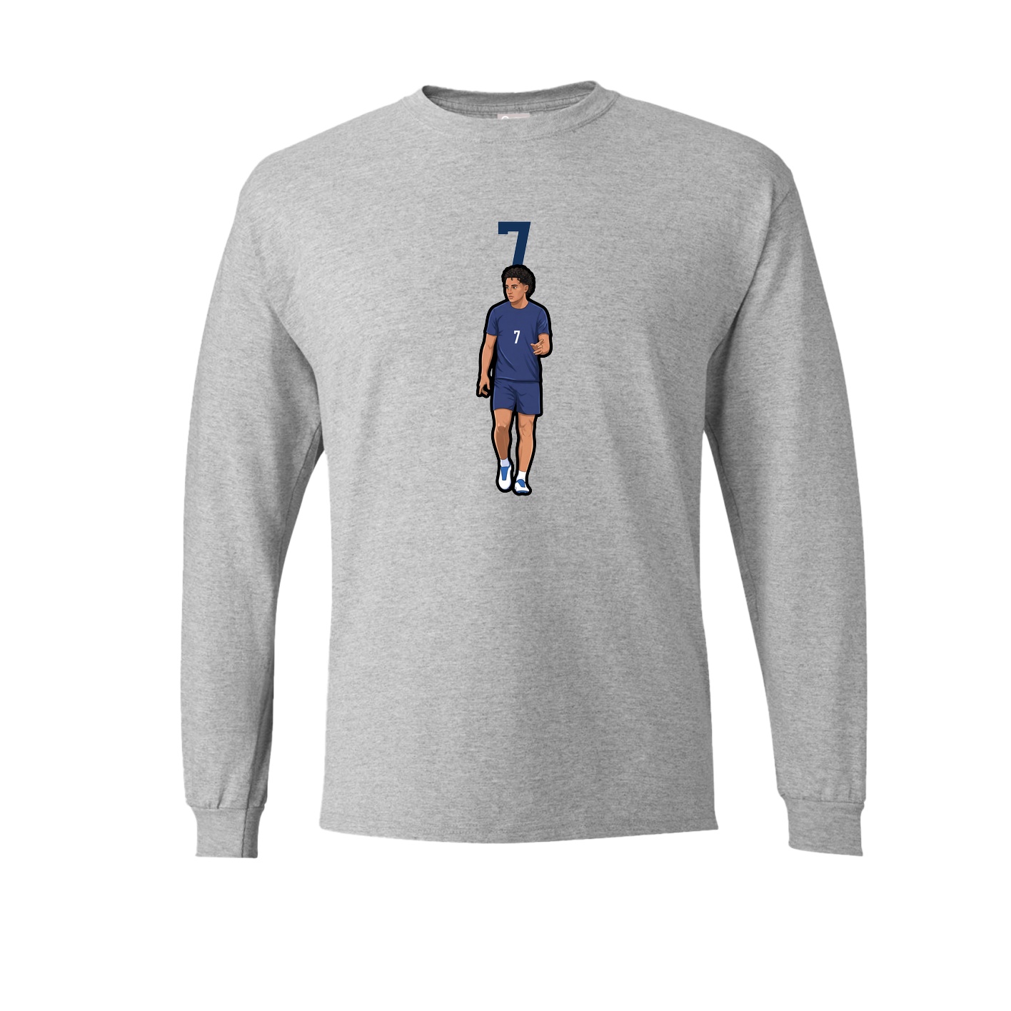 Long Sleeve Tee — Number Top in Grey