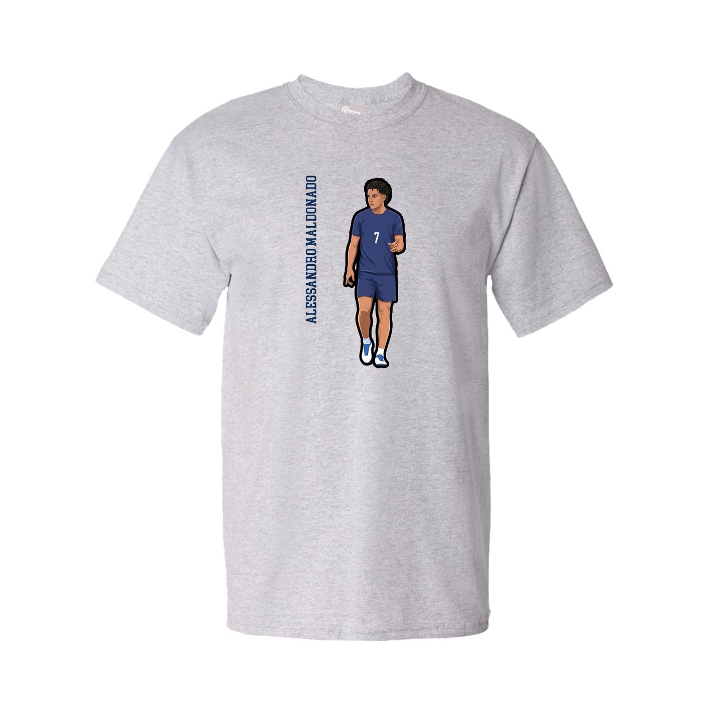 Youth Tee — Name Vertical in Grey