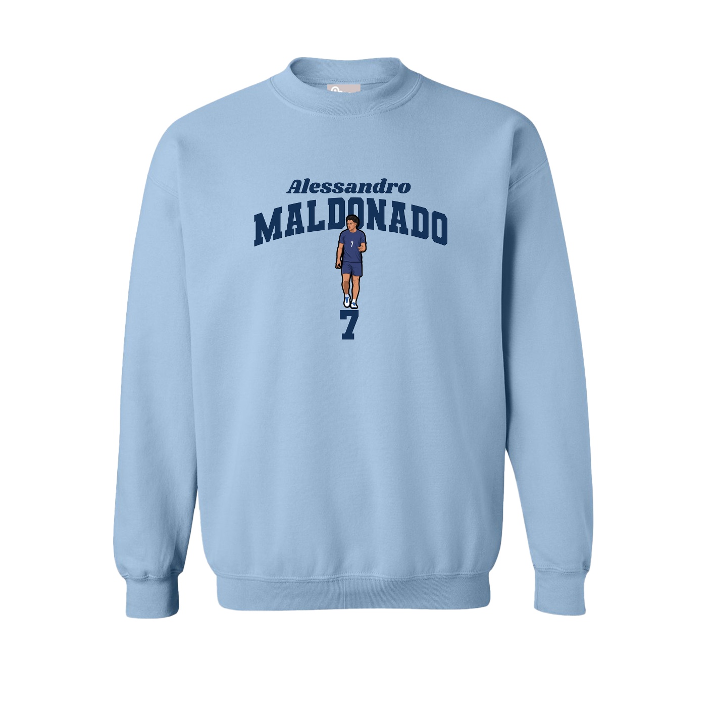 Fleece Crew — Signature Arch in Light Blue