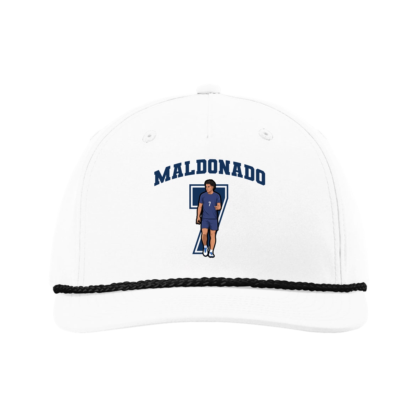 Five-Panel Classic Rope Cap — Number in White