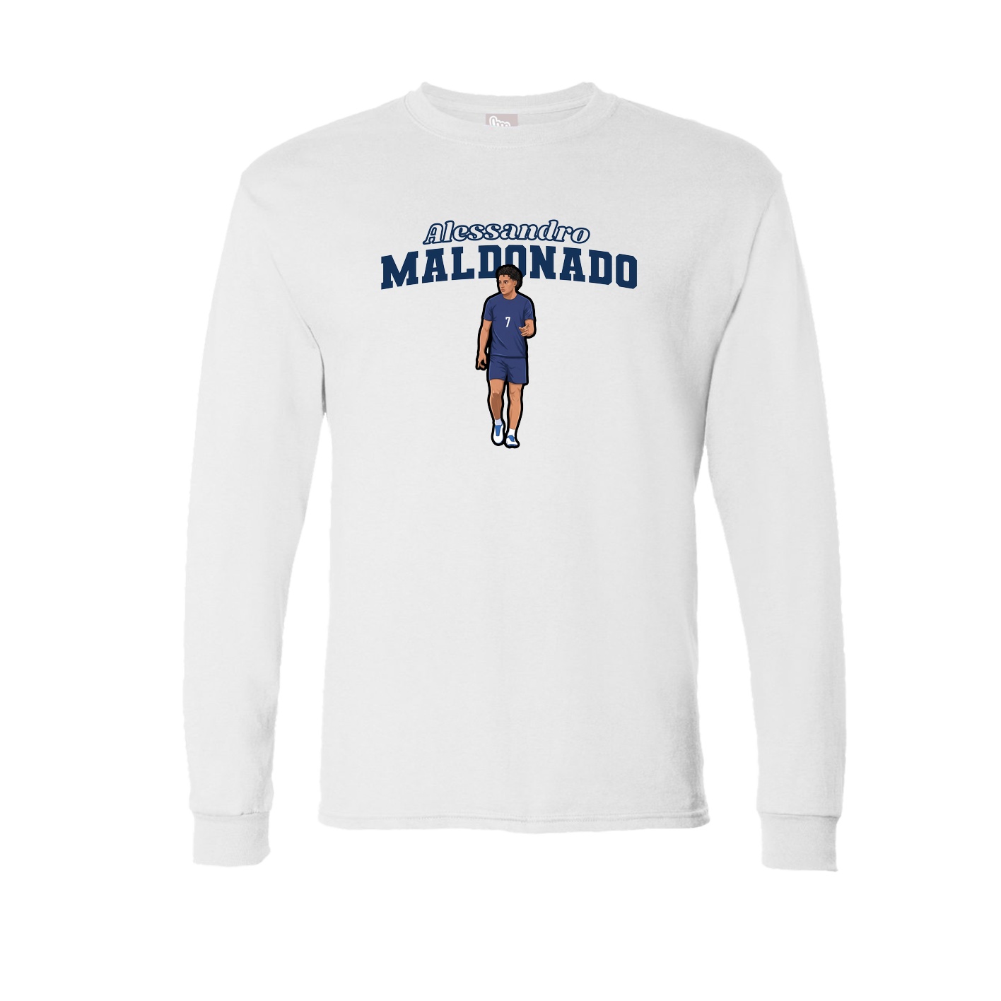 Long Sleeve Tee — Name Arch in White