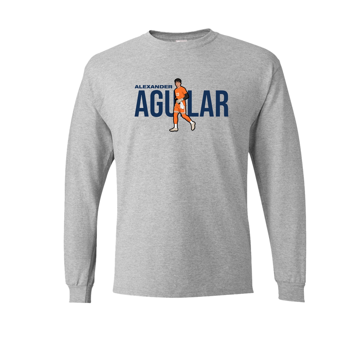 Long Sleeve Tee — Player Name in Grey