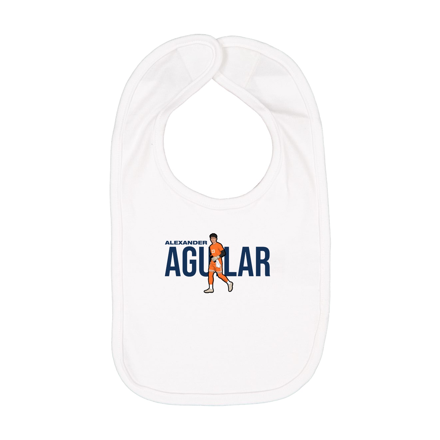 Infant Bib — Player Name in White