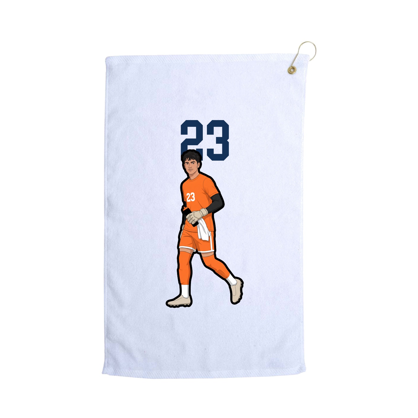 Golf Towel — Number Top in White