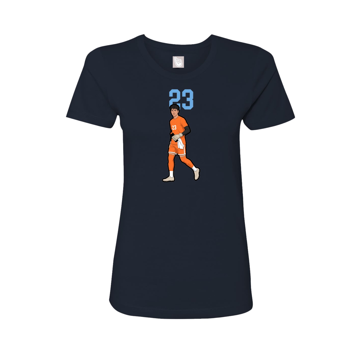 Fitted Women's Tee — Number Top in Navy