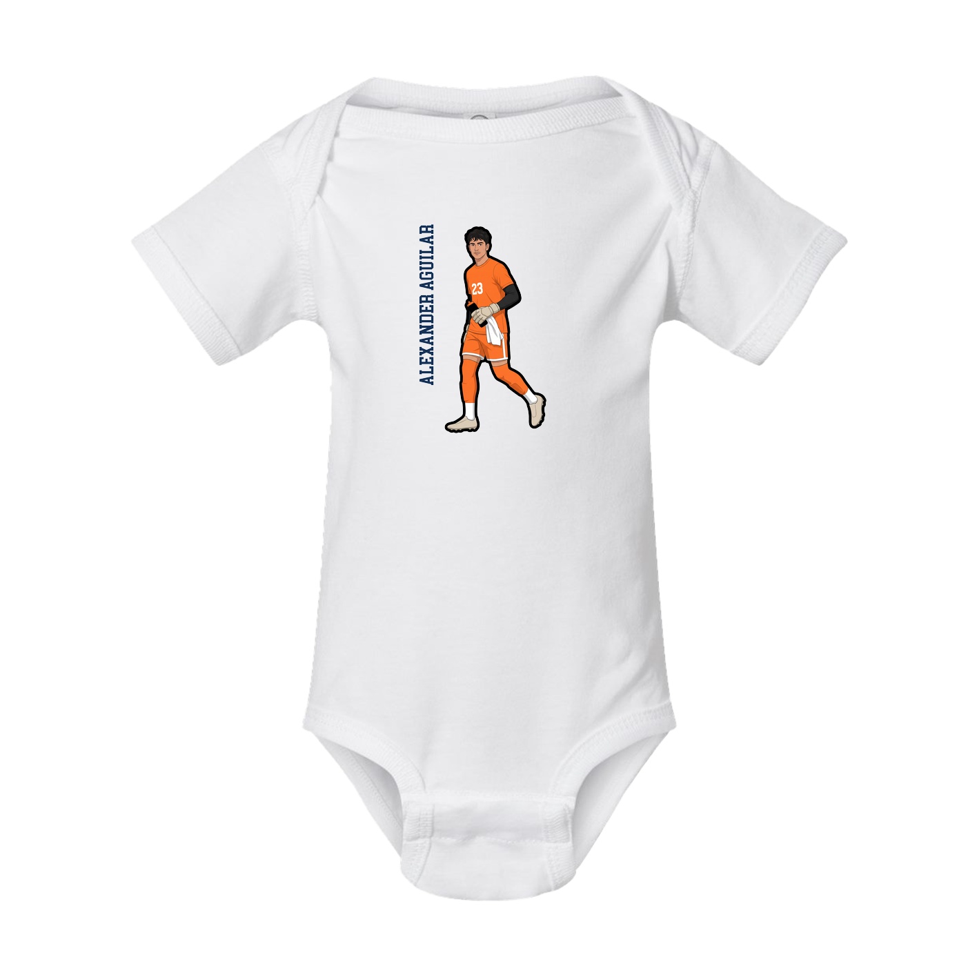 Baby Onesie — Name Vertical in White