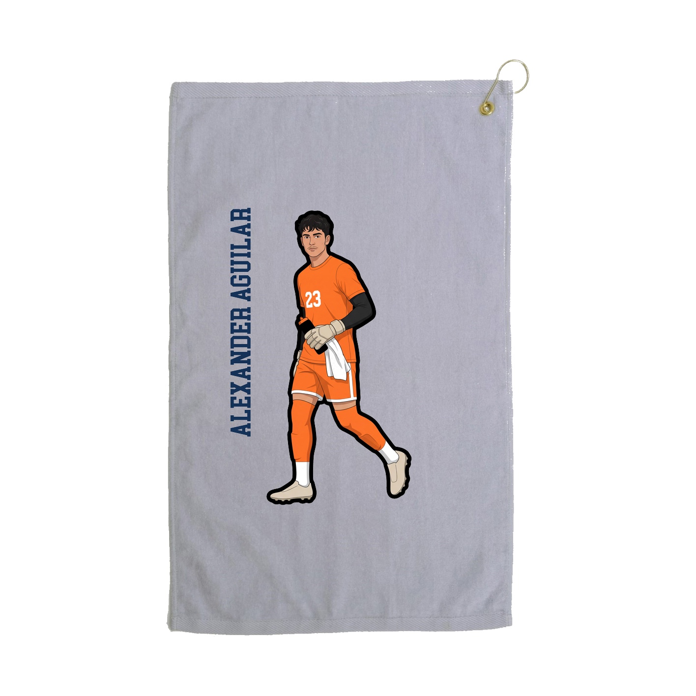 Golf Towel — Name Vertical in Grey