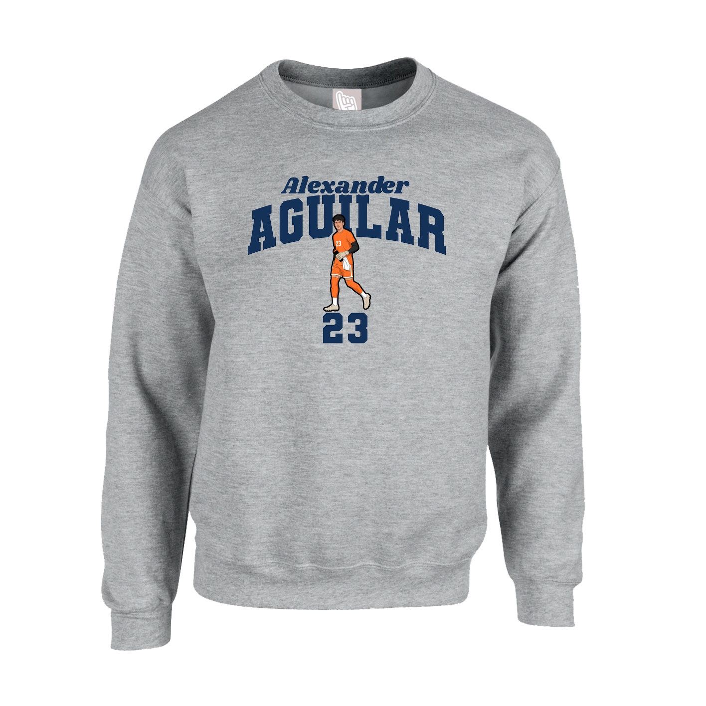 Fleece Crew — Signature Arch in Grey