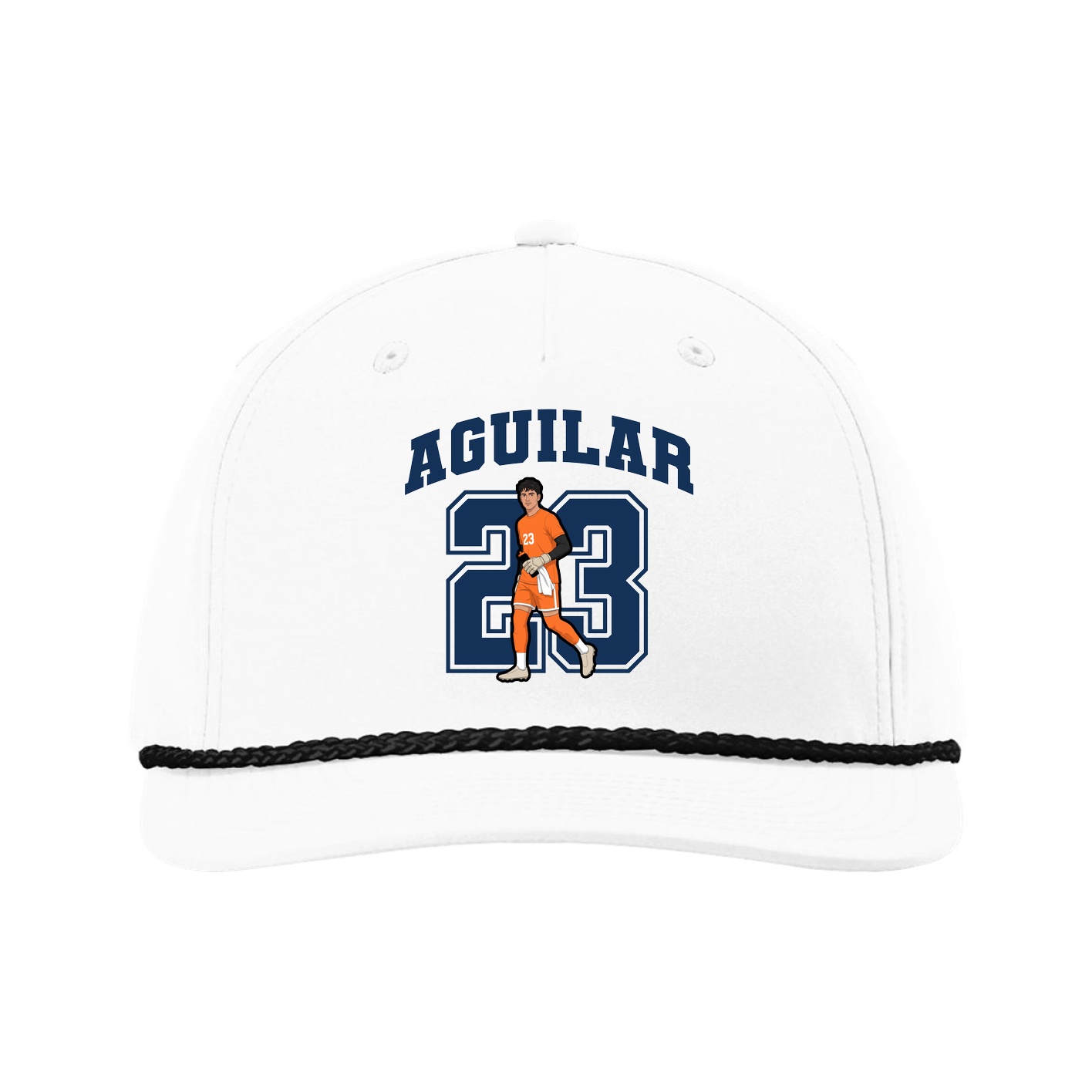 Five-Panel Classic Rope Cap — Number in White