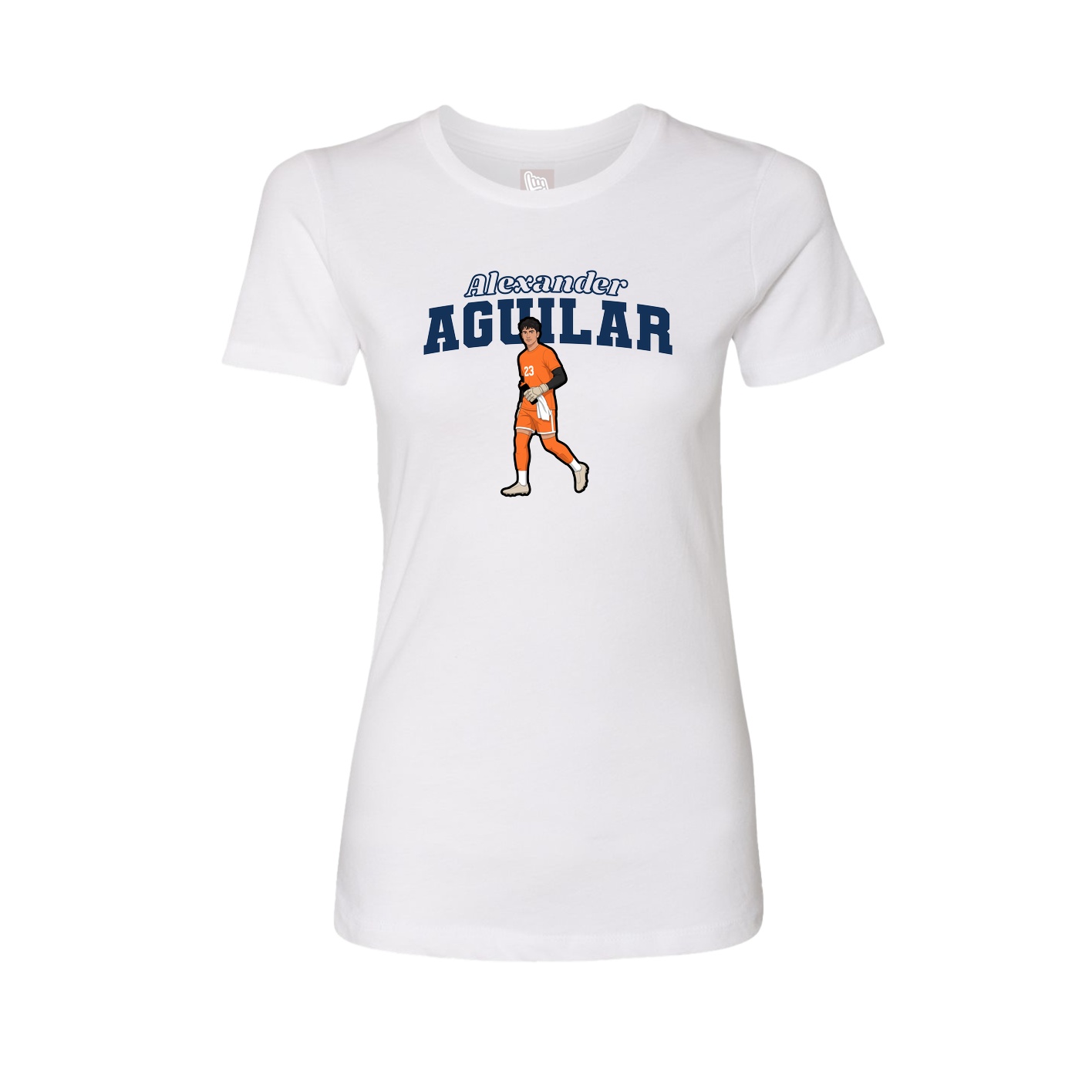 Fitted Women's Tee — Name Arch in White