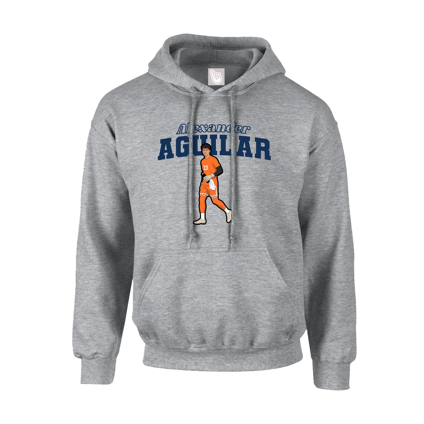 Youth Hoodie — Name Arch in Grey