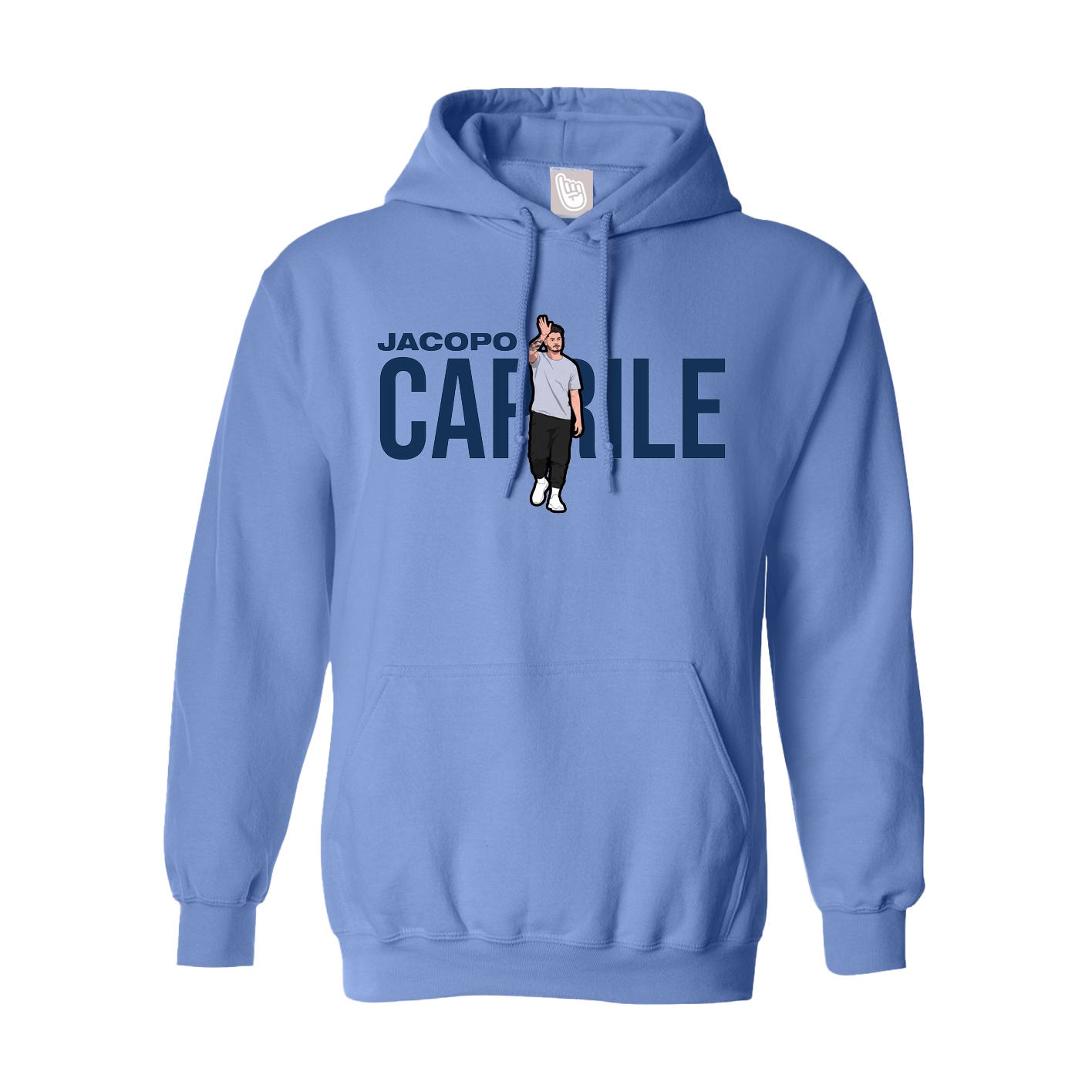 Hoodie — Player Name in Powder Blue