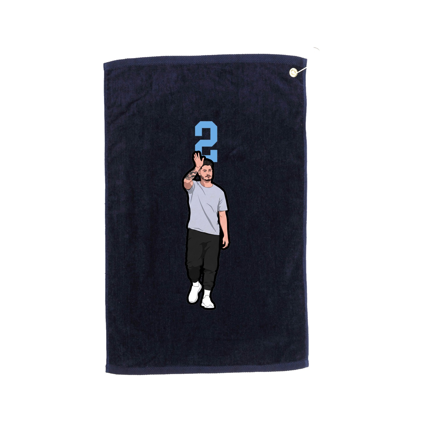 Golf Towel — Number Top in Navy