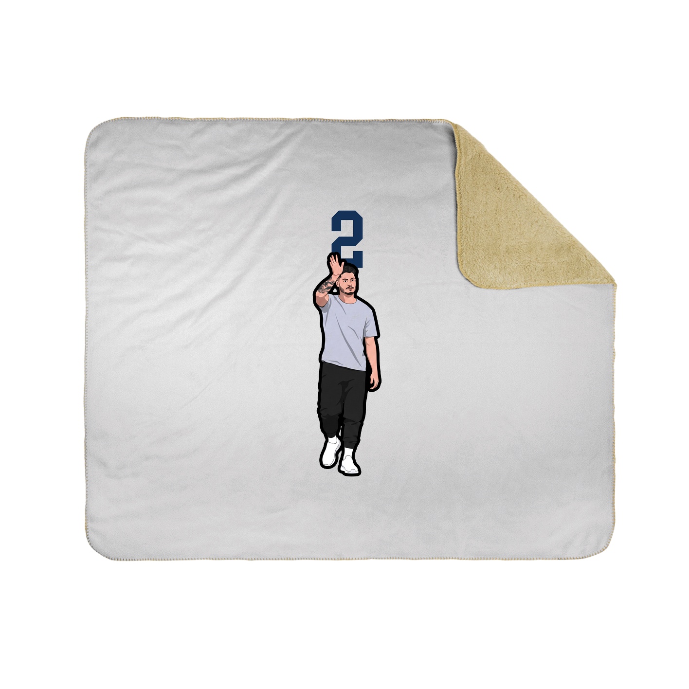 Throw Blanket — Number Top in White