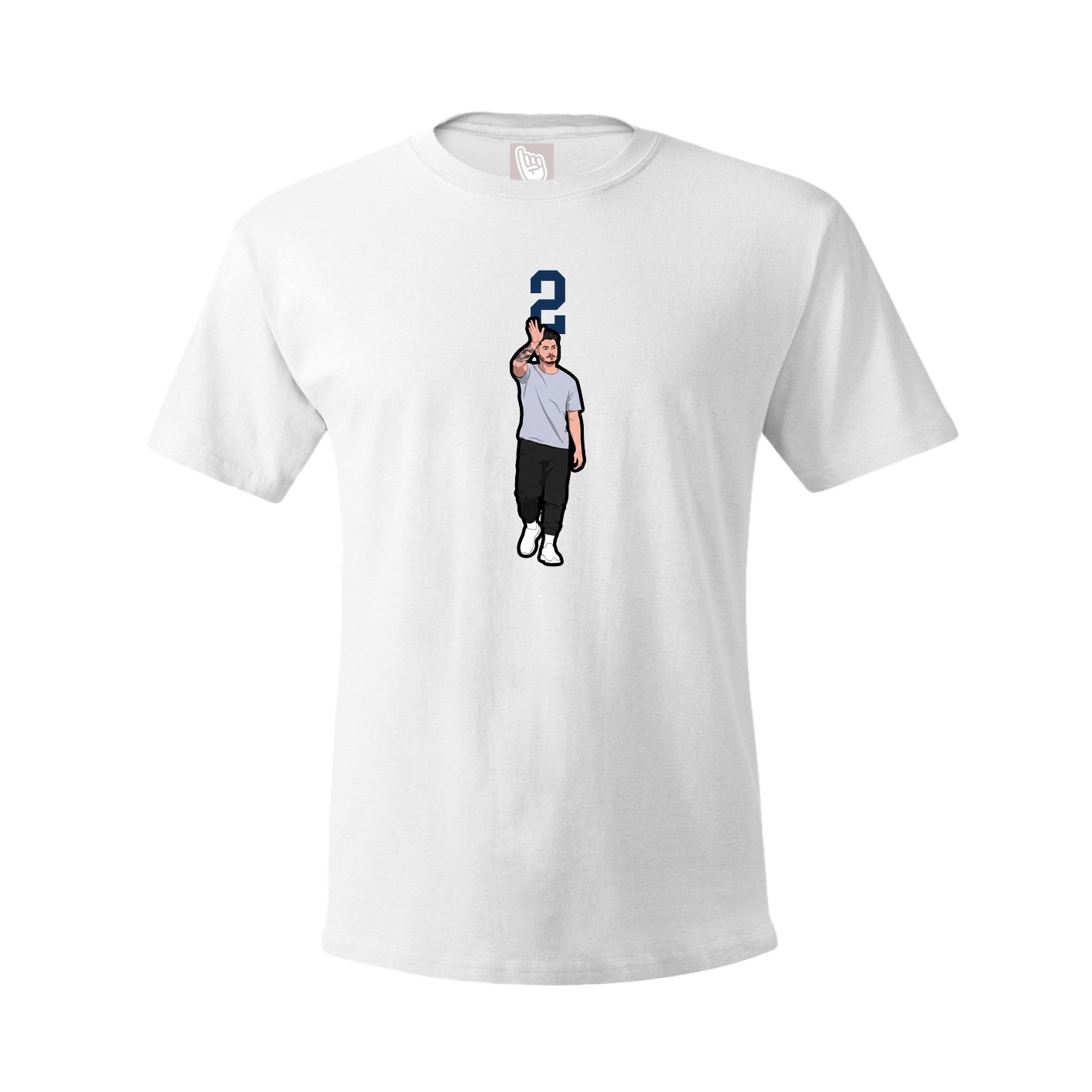 Youth Tee — Number Top in White