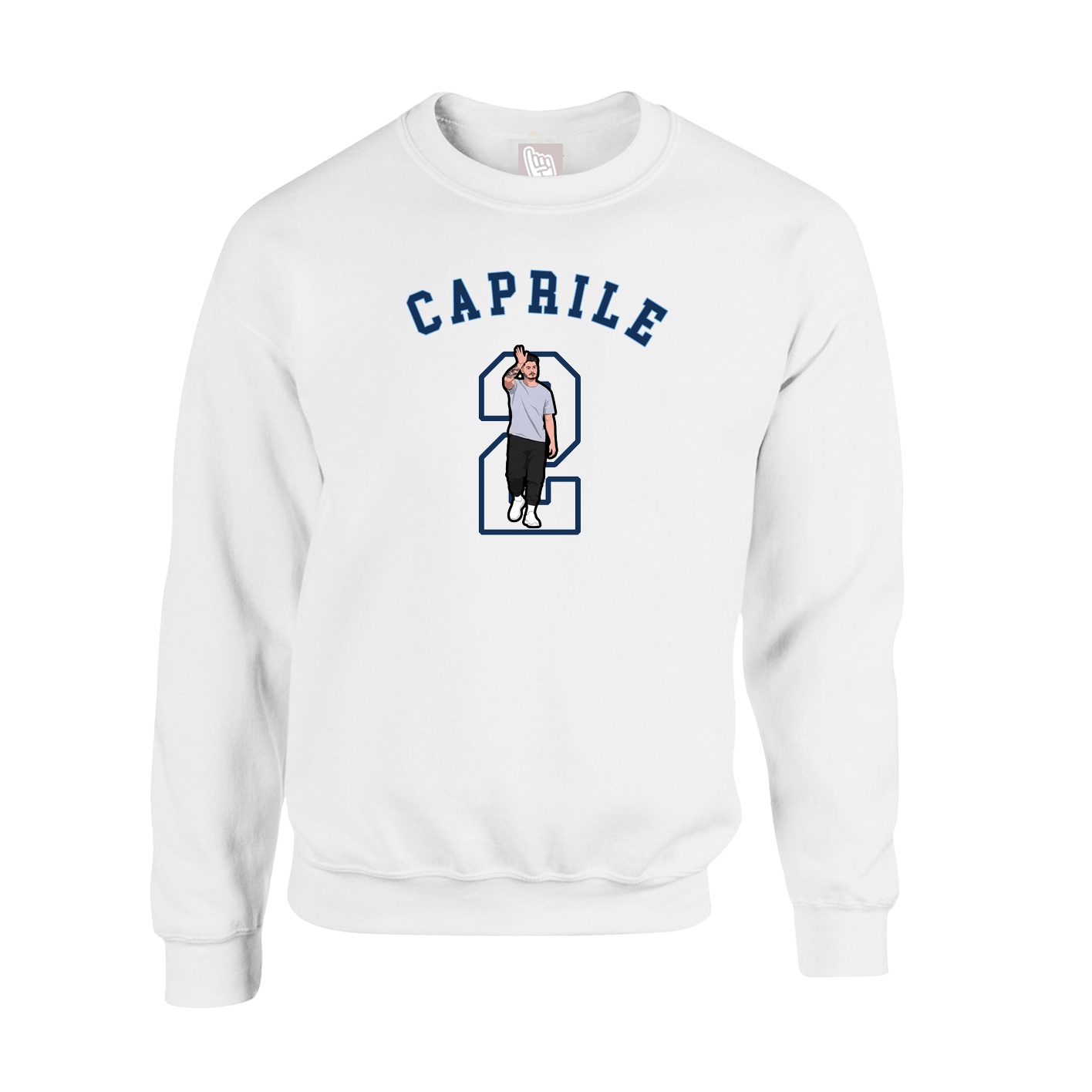 Fleece Crew — Shirsey Arch in White